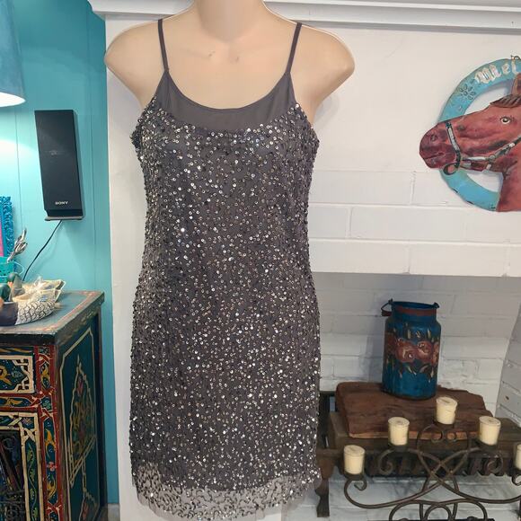NWT Y2K  $248 WALTER BAKER W118 SEQUIN MESH SHIMMER SLIP DRESS  XS - Picture 6 of 6